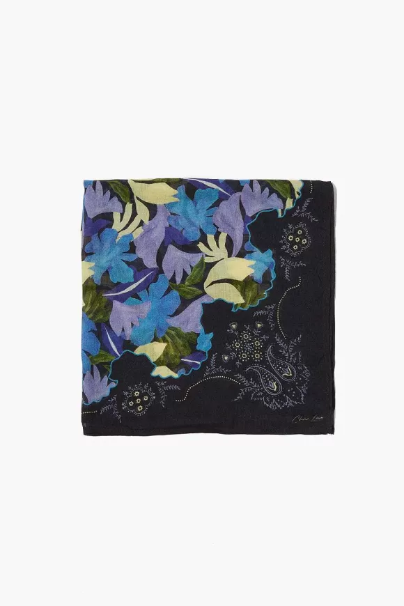 Chan Luu Garden Floral Bandana Pageant Blue New