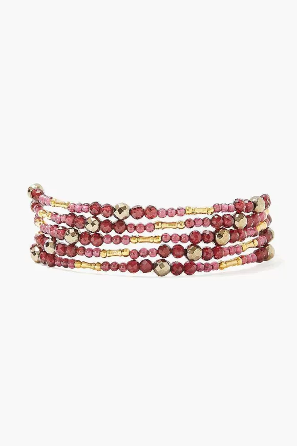 Chan Luu Garnet And Gold Mix Naked Wrap Bracelet Store