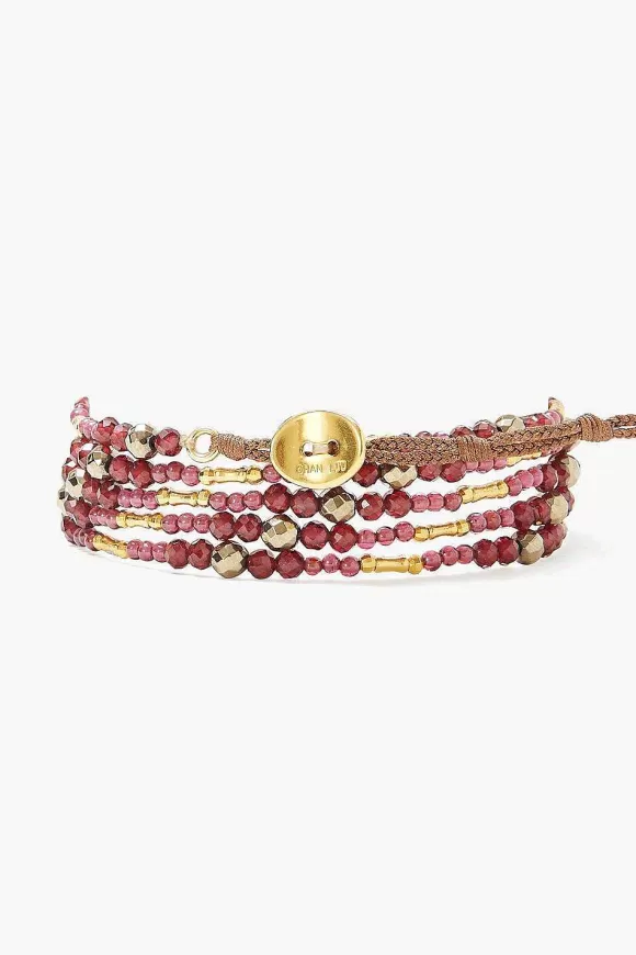 Chan Luu Garnet And Gold Mix Naked Wrap Bracelet Store