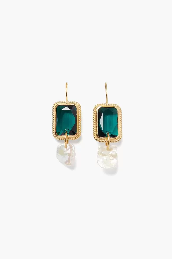 Chan Luu Geneva Drop Earrings Emerald Outlet