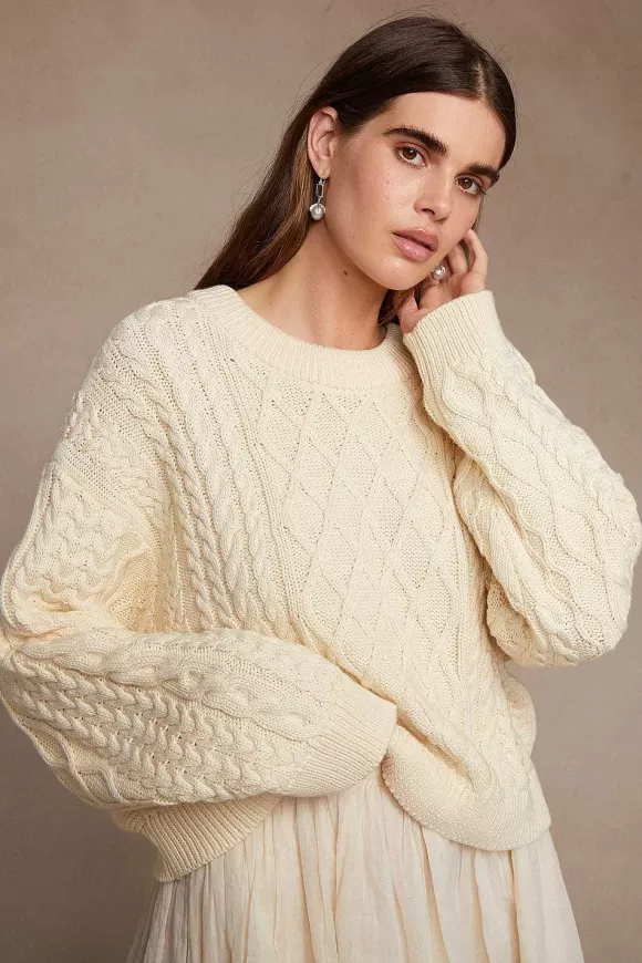 Chan Luu Georgina Sweater Antique White Best Sale