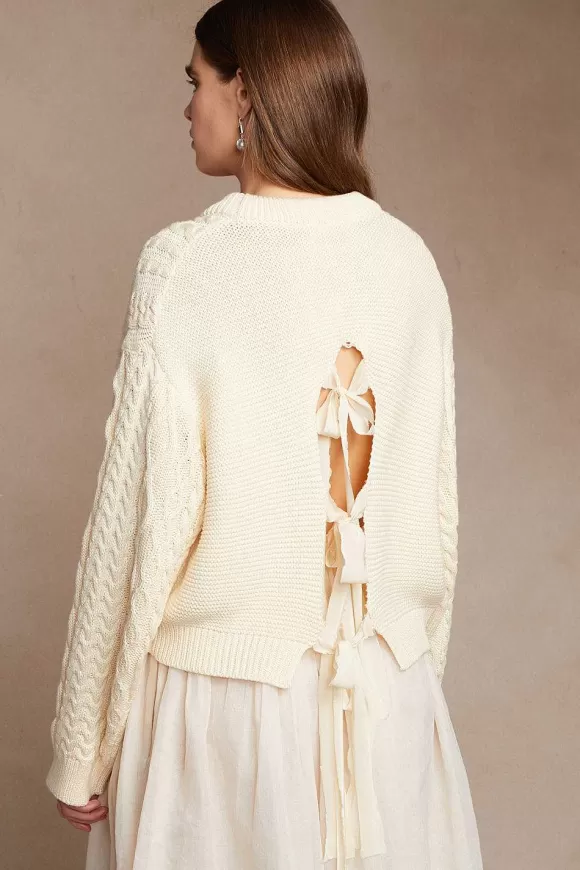 Chan Luu Georgina Sweater Antique White Best Sale