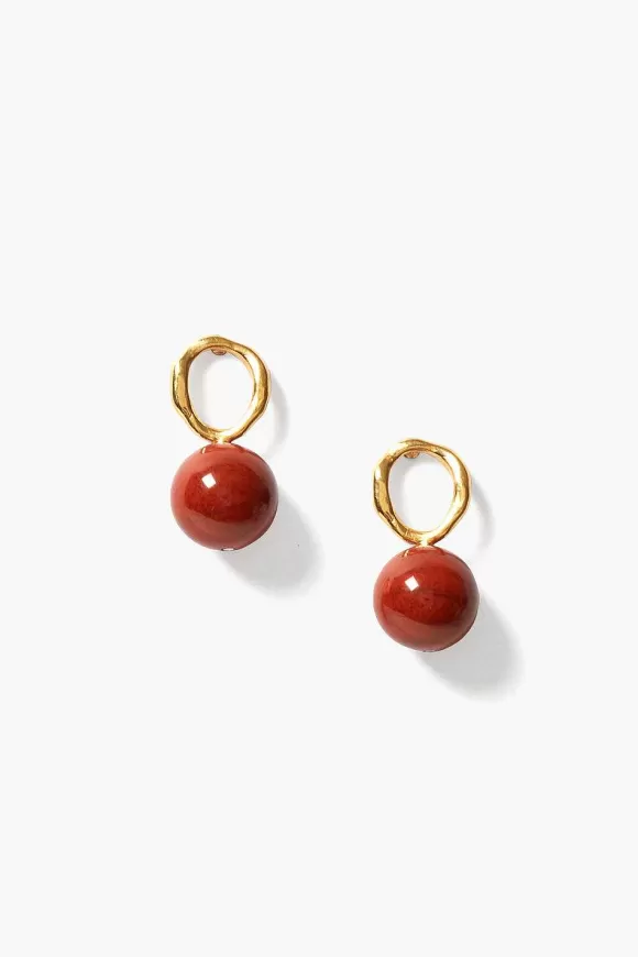 Chan Luu Globe Stud Earrings Red Jasper Shop