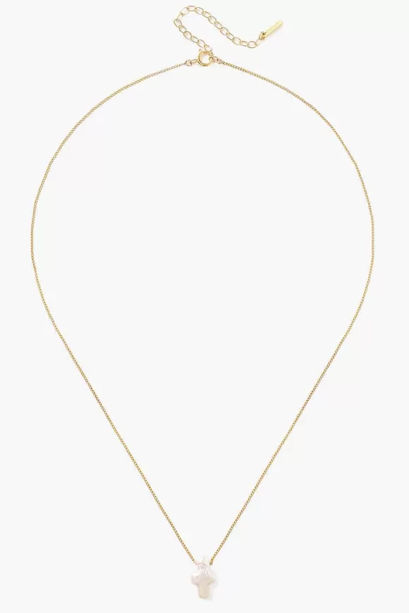 Chan Luu Gold & Pearl Playa Cross Necklace Hot