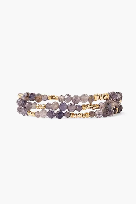 Chan Luu Granada Naked Wrap Bracelet Iolite Gold Cheap