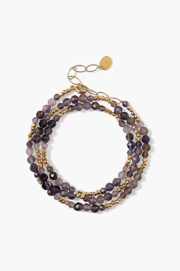 Chan Luu Granada Naked Wrap Bracelet Iolite Gold Cheap