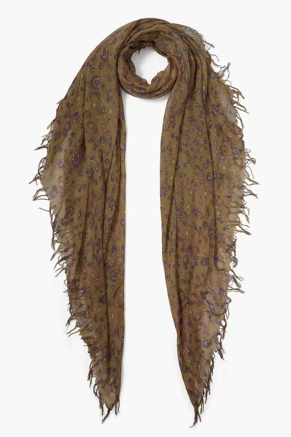 Chan Luu Grass Roots Paisley Cashmere And Silk Scarf Clearance