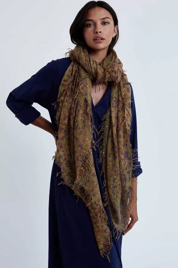 Chan Luu Grass Roots Paisley Cashmere And Silk Scarf Clearance