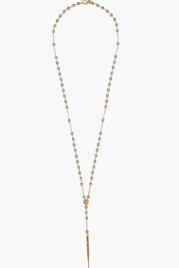 Chan Luu Greige Crystal Dagger Necklace Clearance