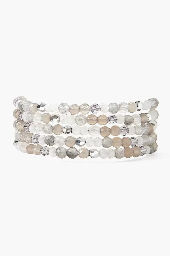 Chan Luu Grey Onyx And Crystal Naked Wrap Bracelet Shop