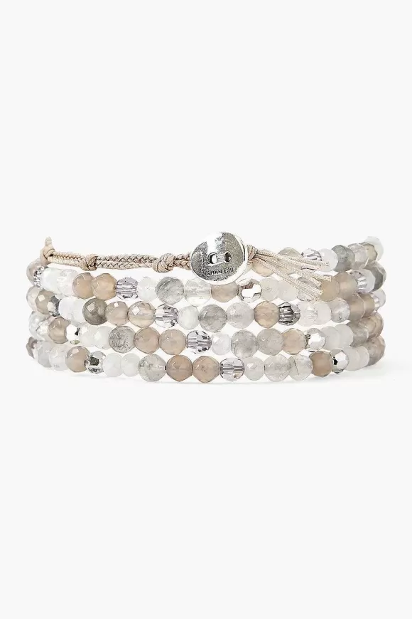 Chan Luu Grey Onyx And Crystal Naked Wrap Bracelet Shop