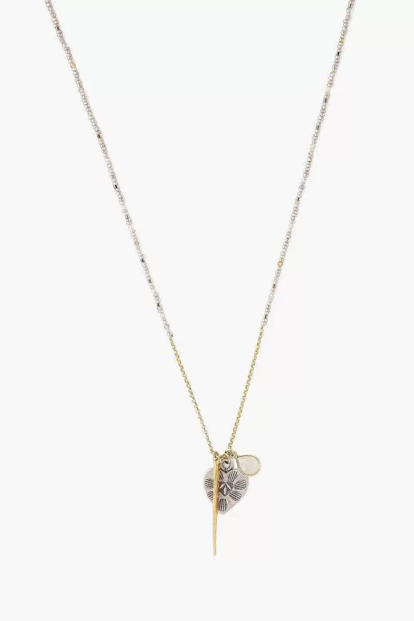 Chan Luu Grey Pearl And Heart Charm Necklace Cheap