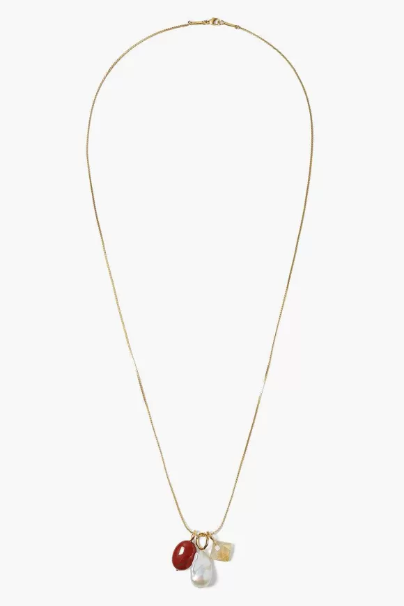 Chan Luu Grove Charm Necklace Gold Mix New