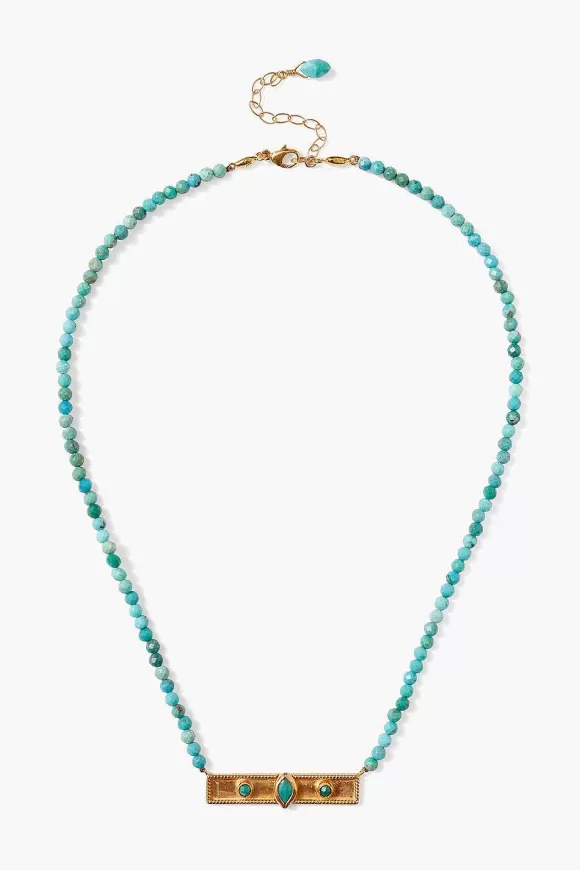 Chan Luu Helena Bar Necklace Turquoise Fashion