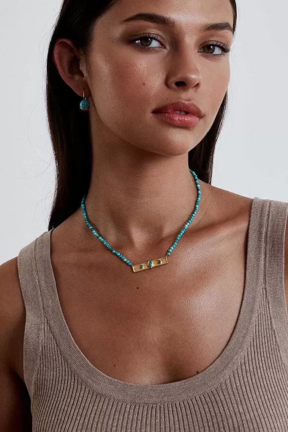 Chan Luu Helena Bar Necklace Turquoise Fashion