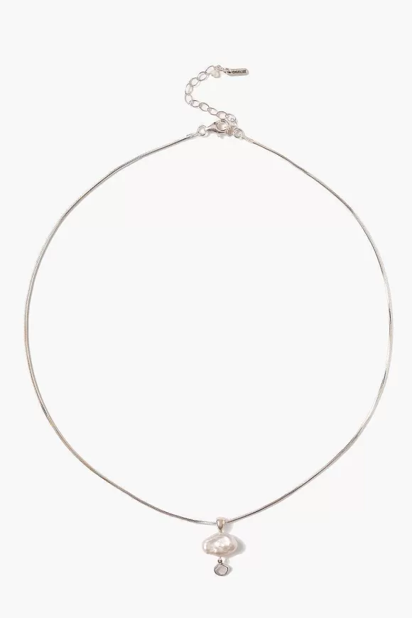 Chan Luu Hilo Pearl And Diamond Necklace Silver Store