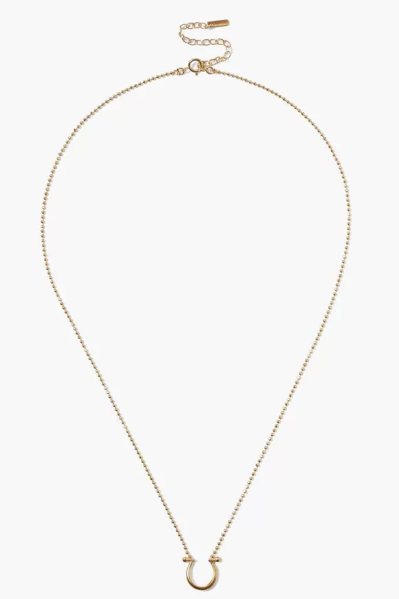 Chan Luu Horseshoe Necklace Yellow Gold Flash Sale