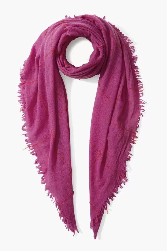 Chan Luu Hyacinth Windowpane Cashmere Scarf Shop