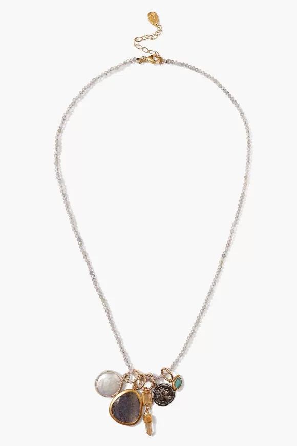 Chan Luu Hypatia Charm Necklace Labradorite Mix Hot