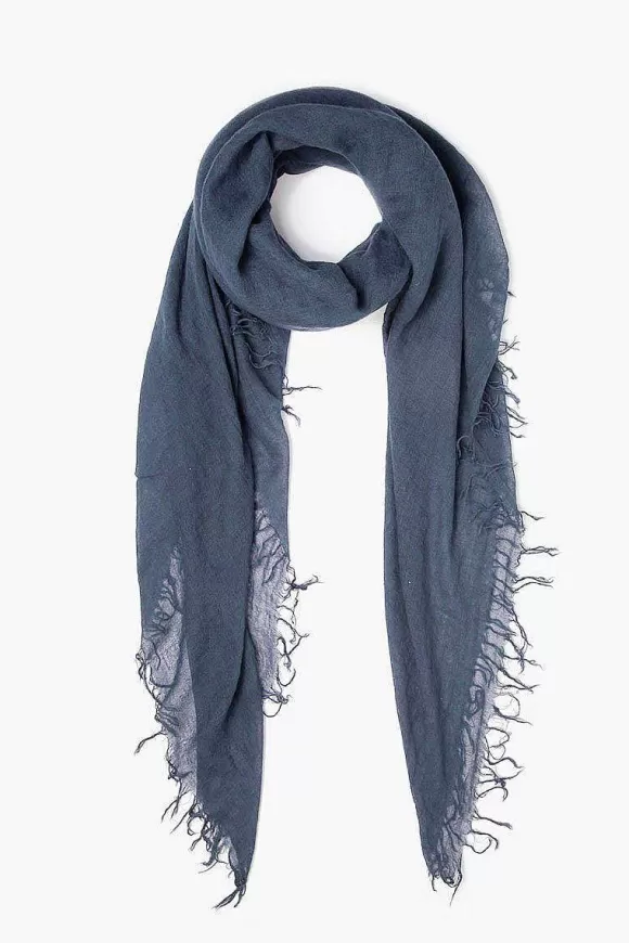 Chan Luu Indigo Cashmere And Silk Scarf New