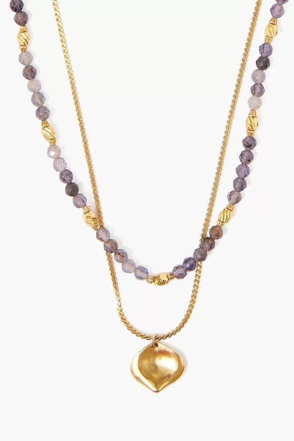 Chan Luu Iolite And Gold Double Layer Necklace Discount