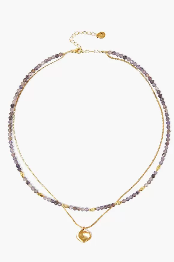 Chan Luu Iolite And Gold Double Layer Necklace Discount