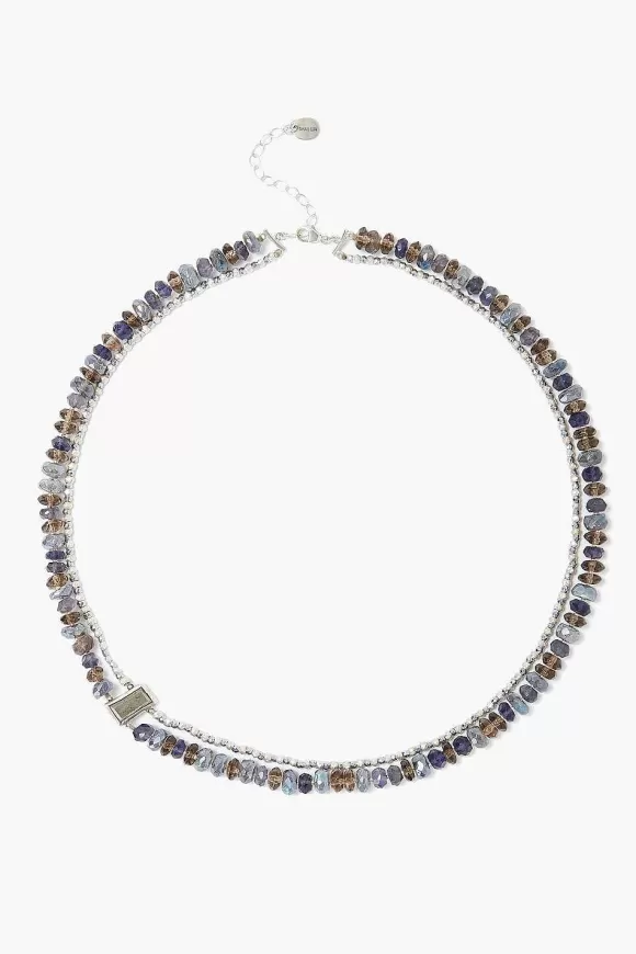 Chan Luu Iolite Mix And Silver Bead Pre-Layered Necklace Outlet