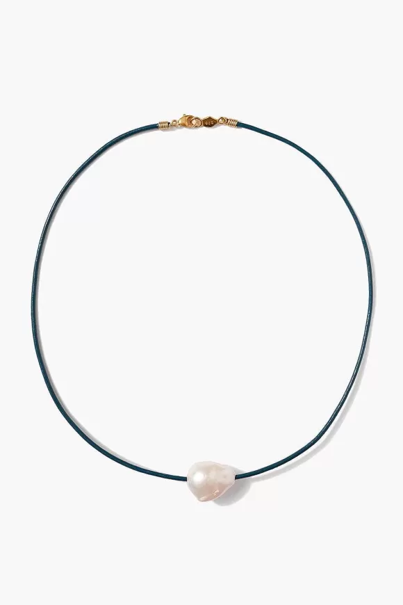 Chan Luu Isla Pearl Necklace Iris Blue Sale