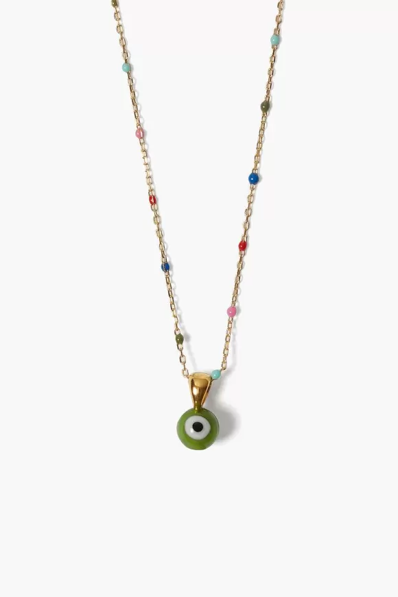 Chan Luu Izmir Evil Eye Necklace Green Fashion