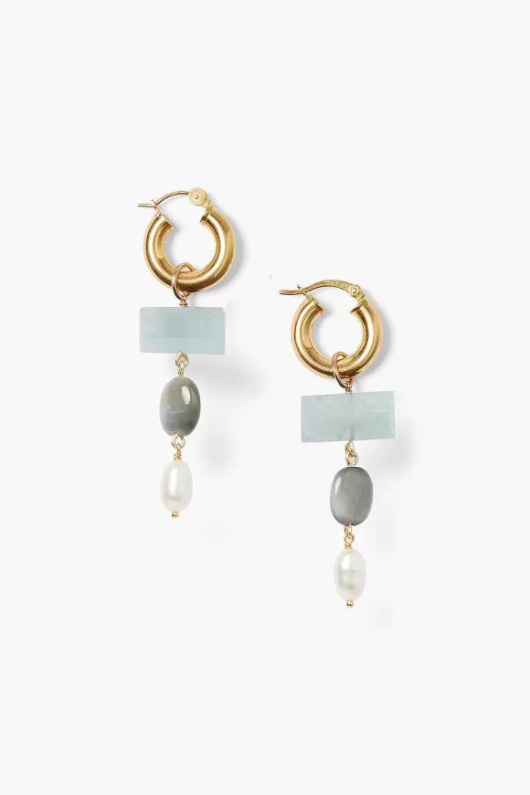 Chan Luu Jolie Hoop Earrings Aquamarine Mix Best Sale