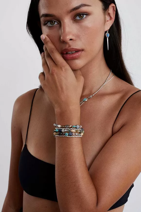 Chan Luu Jubilee Naked Wrap Bracelet Blue Mix Online