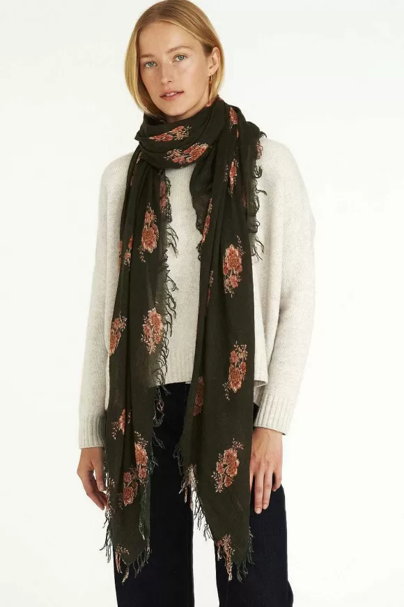 Chan Luu Kombu Hibiscus Floral Cashmere And Silk Scarf Store