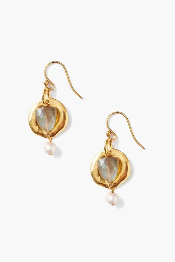 Chan Luu Labradorite & Pearl Ostra Earrings Clearance