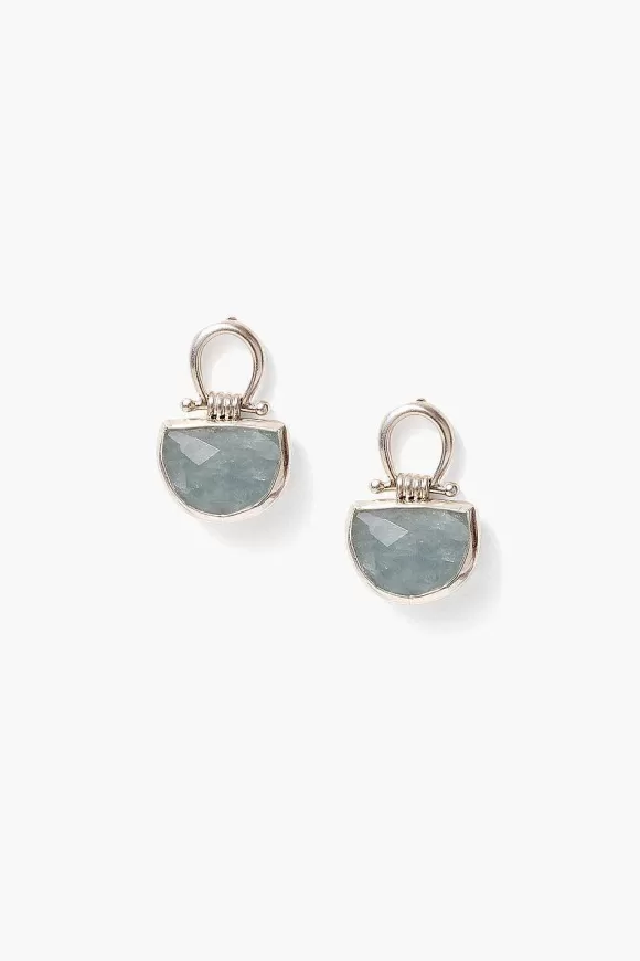 Chan Luu Luna Stud Earrings Aquamarine New