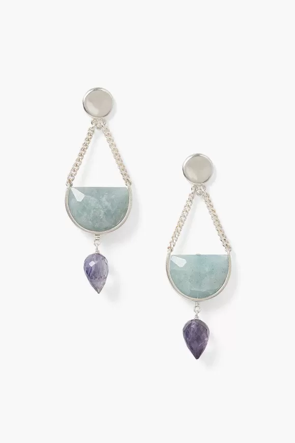 Chan Luu Luna Teardrop Earrings Aquamarine Mix Fashion