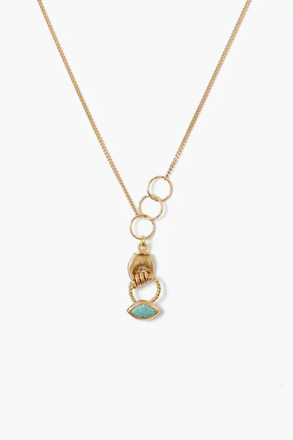 Chan Luu Mano Evil Eye Charm Necklace Turquoise Store