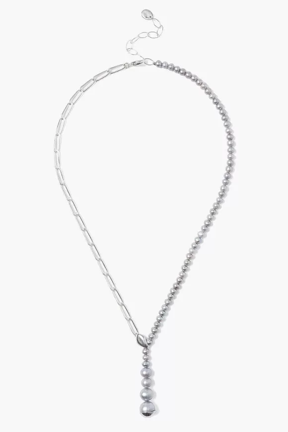 Chan Luu Marion Drop Necklace Grey Pearl Store