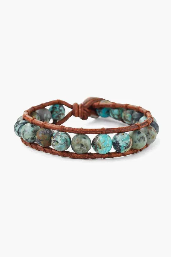 Chan Luu Matte African Turquoise Single Wrap Bracelet Online