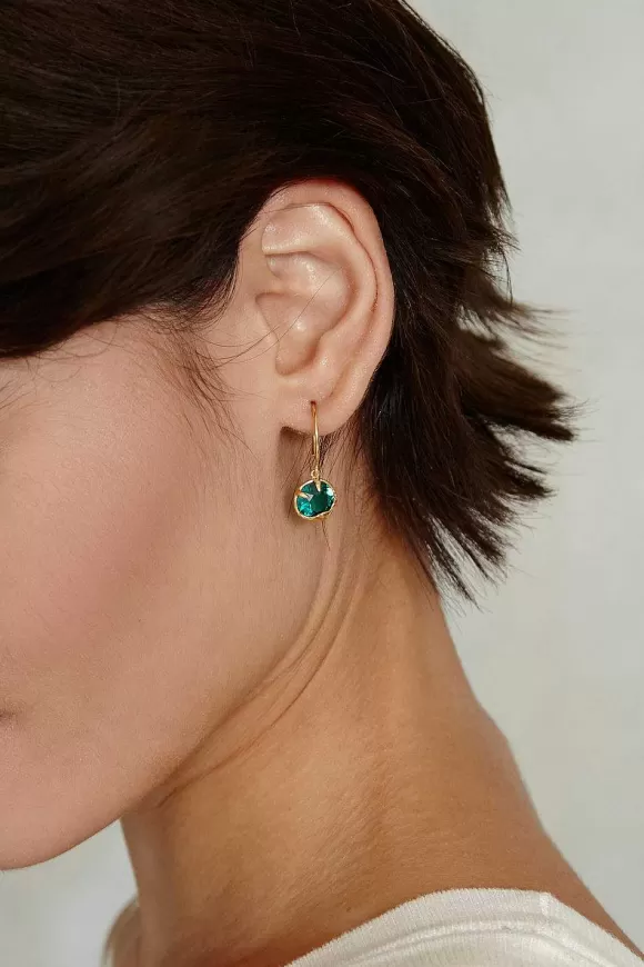 Chan Luu May Birthstone Earrings Emerald Crystal Cheap