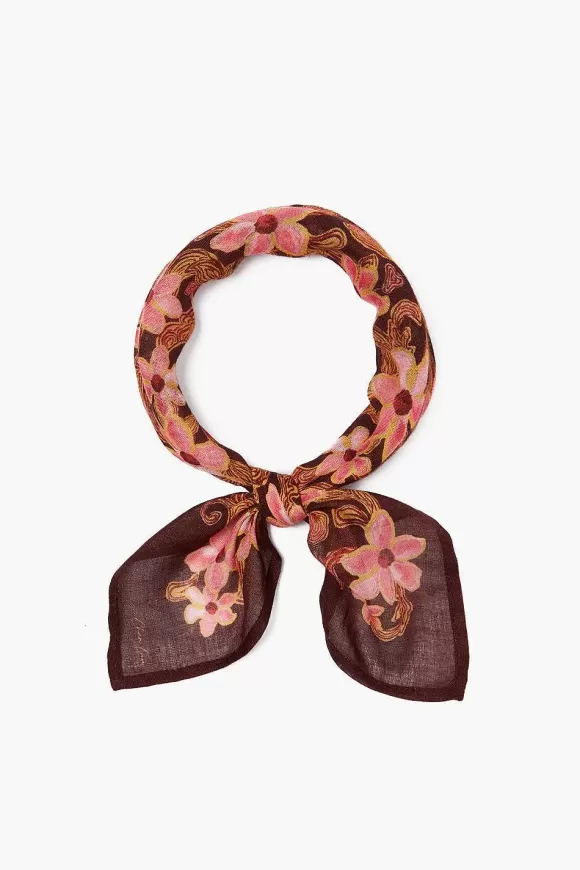 Chan Luu Meadow Floral Print Bandana Fired Brick Outlet