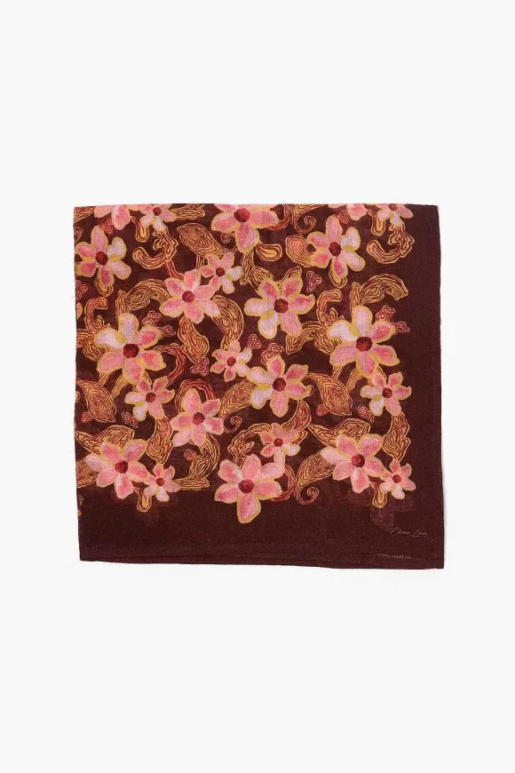 Chan Luu Meadow Floral Print Bandana Fired Brick Outlet