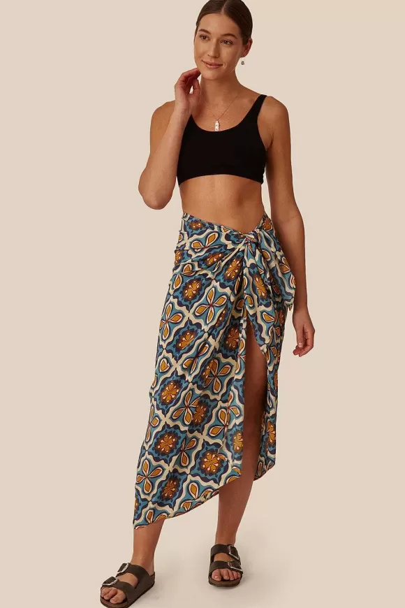 Chan Luu Medieval Blue Crux Sarong Cheap