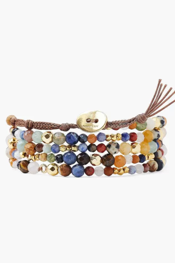 Chan Luu Multi And Gold Nugget Naked Wrap Bracelet Shop