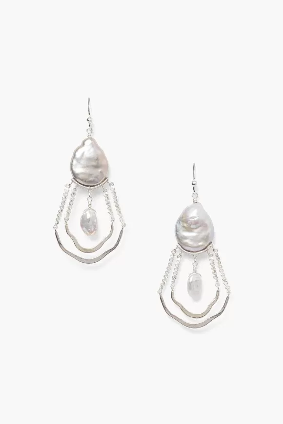 Chan Luu Nia Chandelier Earrings Grey Pearl Best