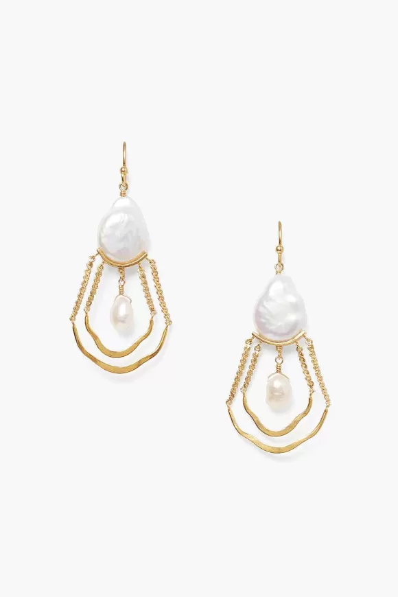 Chan Luu Nia Chandelier Earrings White Pearl Store