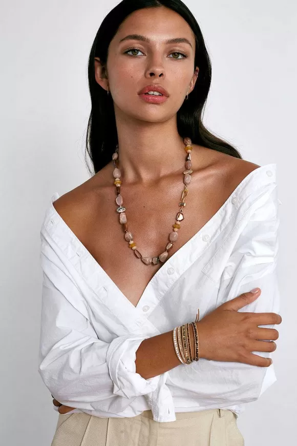 Chan Luu Odyssey Hook Necklace Pink Moonstone Best