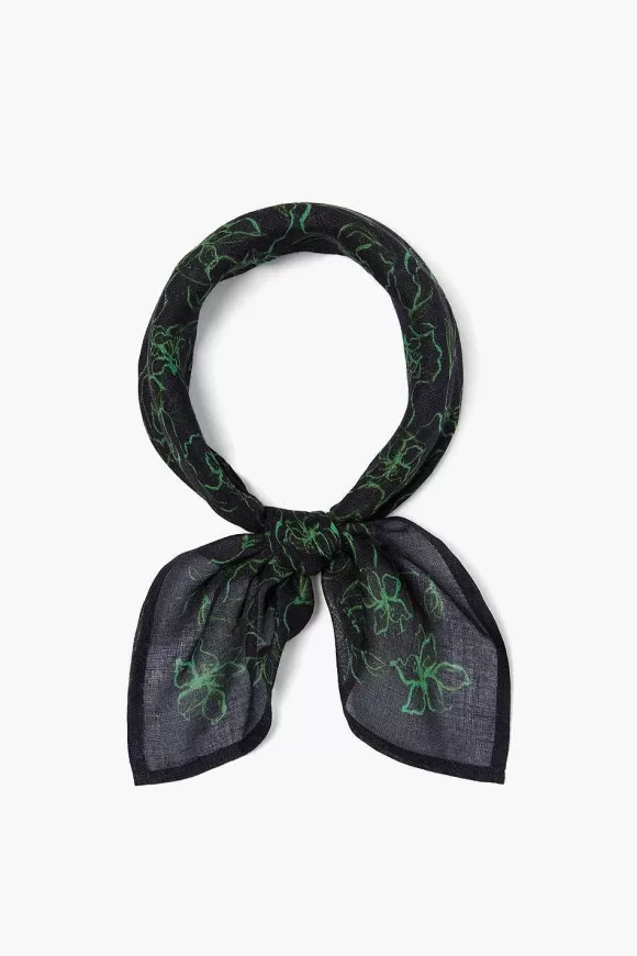 Chan Luu Painterly Floral Print Bandana Black Flash Sale