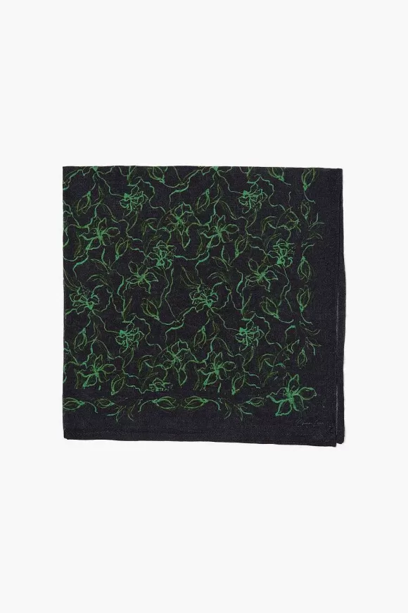 Chan Luu Painterly Floral Print Bandana Black Flash Sale