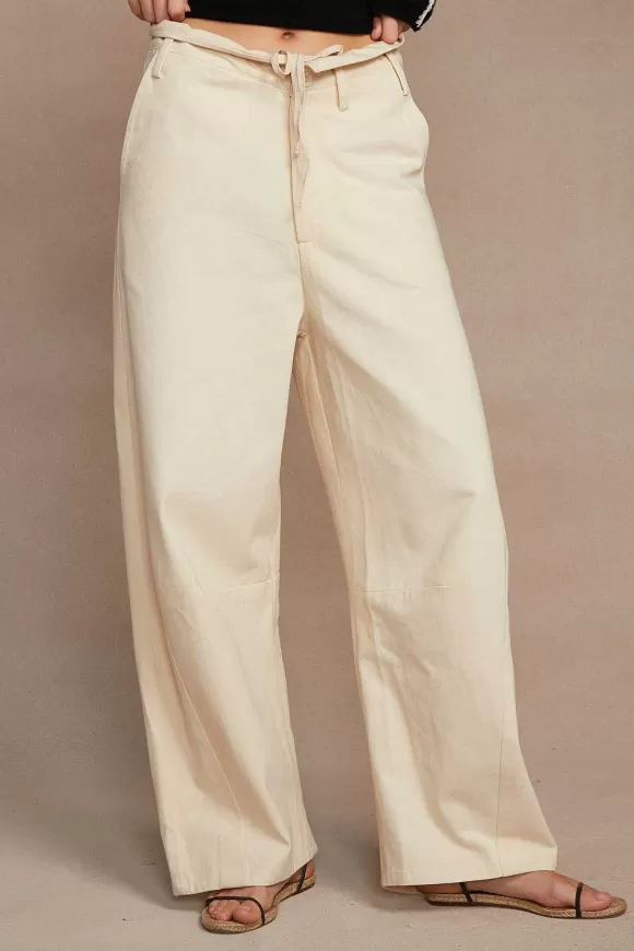 Chan Luu Paper Bag Barrel Pant Antique White New