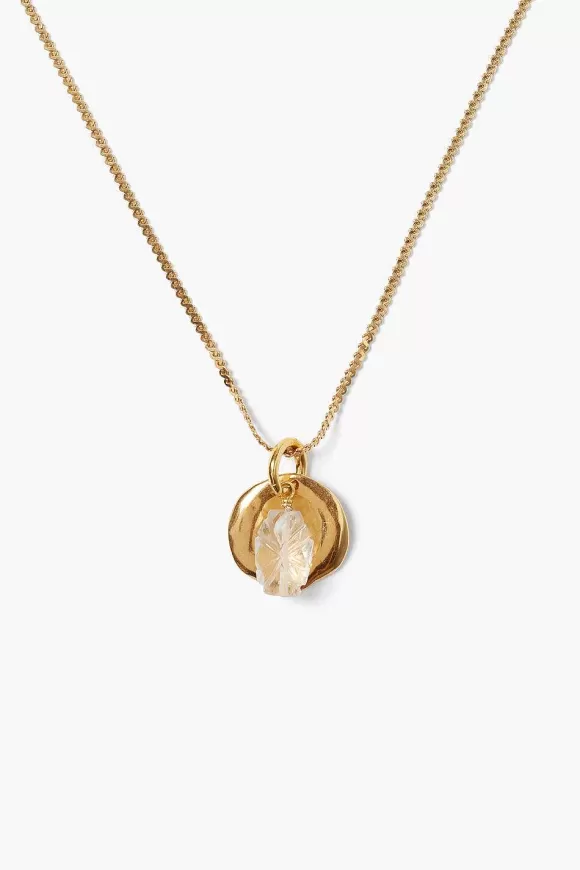 Chan Luu Paz Coin Necklace Clear Quartz Clearance